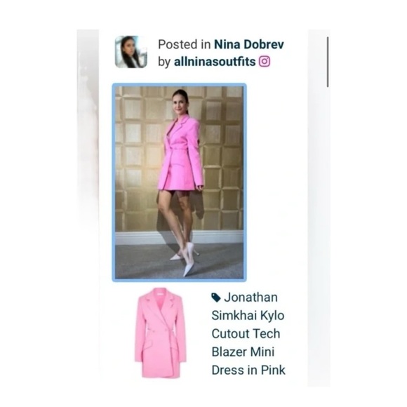 Jonathan Simkhai Kylo Cut Out Pink Blazer Mini Dress, NWT Size 6 - Picture 12 of 13